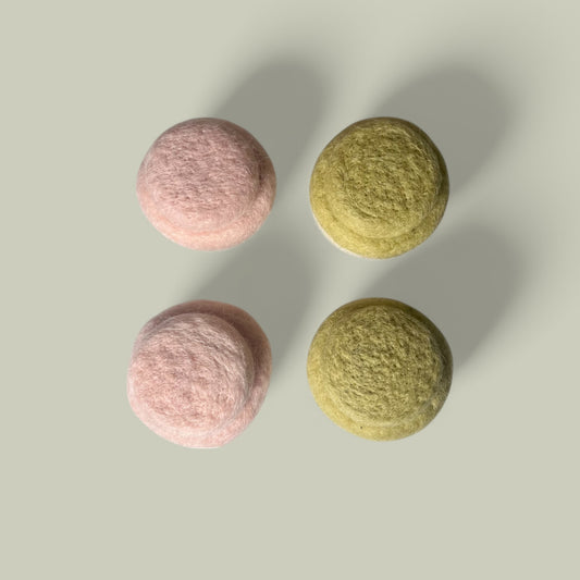 Felt Pink & Green Babycino Takeaway Cups - Set of 4