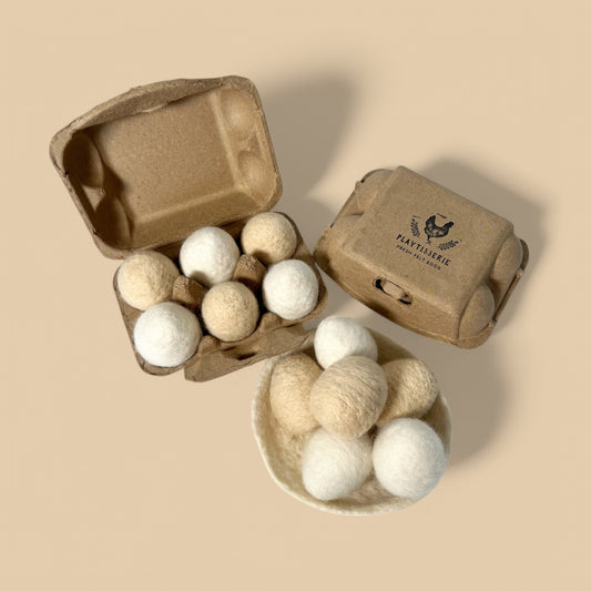 Felt Farm Fresh Eggs - Set of 6