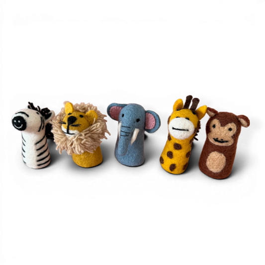 Felt Finger Puppets - Safari Friends - Set of 5