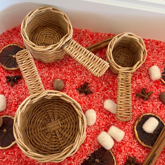 Rattan Measuring Cups - Set of 3