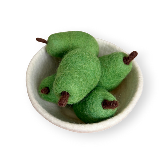 Felt Pears In Fruit Bowl (Set of 6)