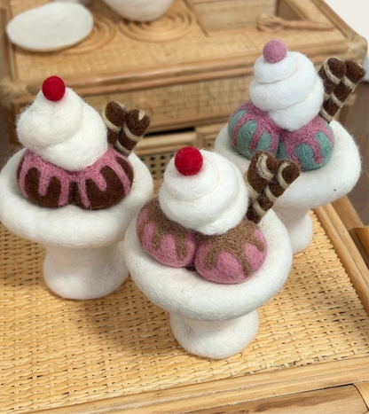 Felt Ice-Cream Sundae Trio - Set of 3