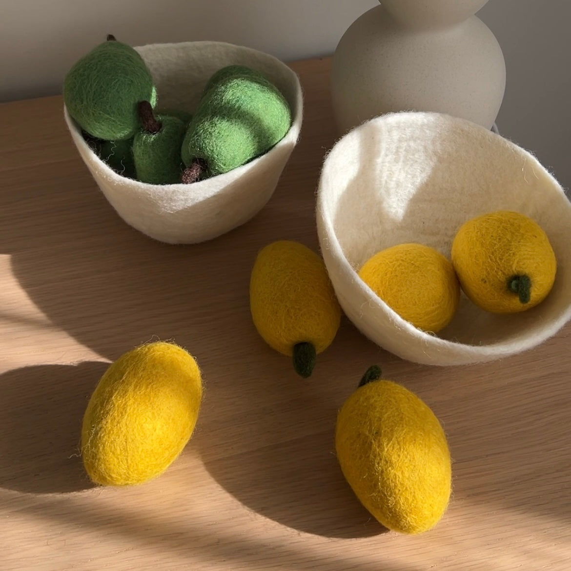 Felt Lemons In Bowl (Set of 6)