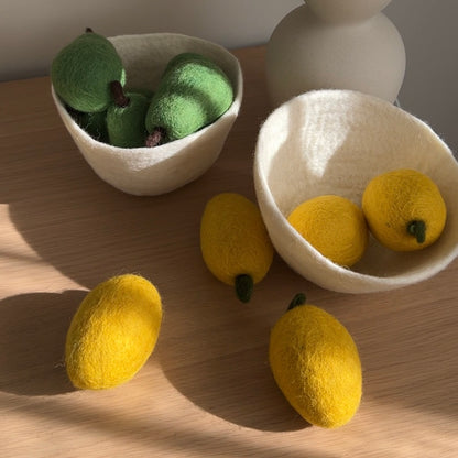 Felt Lemons In Bowl (Set of 6)