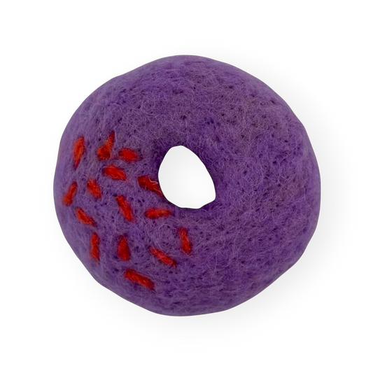 Felt Grape Doughnut with Raspberry Sprinkles