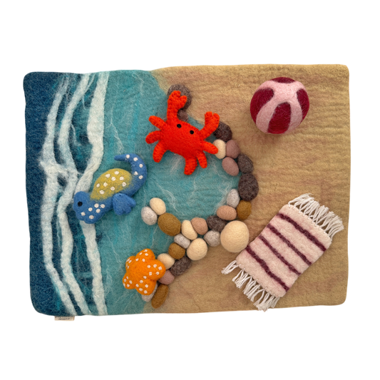 Felt Beach Play Mat with accessories - Set of 6