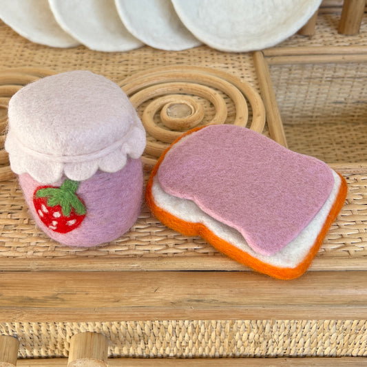 Felt Strawberry Jam & Spread on Toast - Set of 3