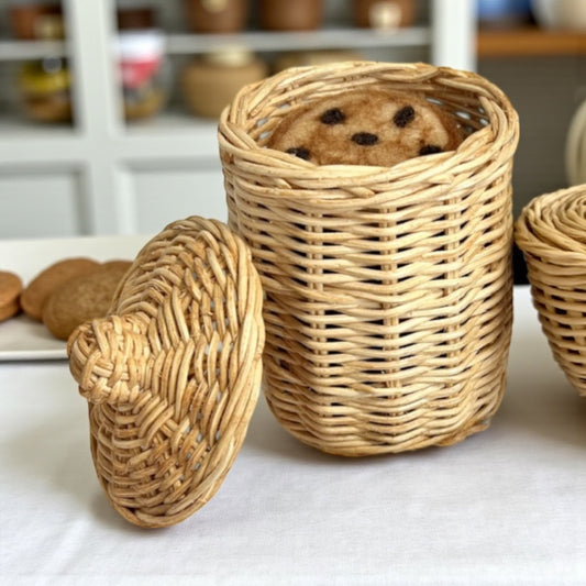 Rattan Cookie Jar
