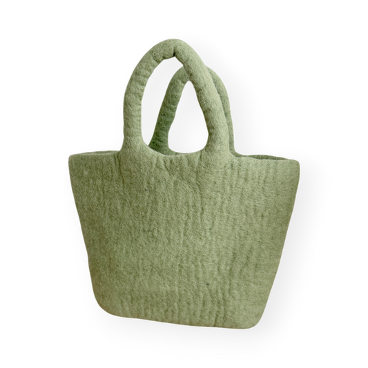 Felt Sage Green Shopping Bag