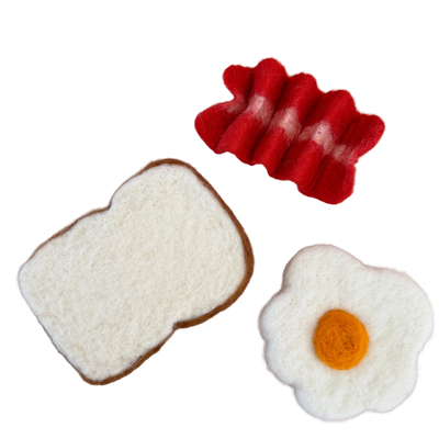 Felt Bacon & Egg on Toast - Set of 3