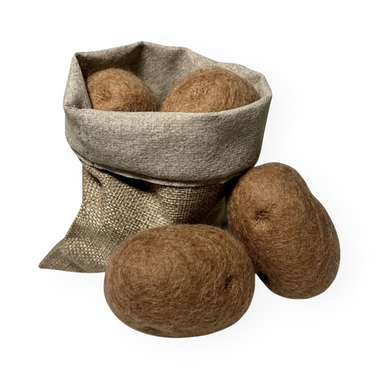 Felt Potatoes in Hessian Sack - Set of 5