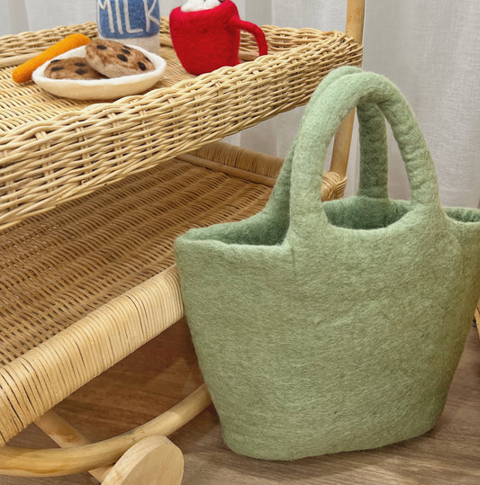 Felt Sage Green Shopping Bag