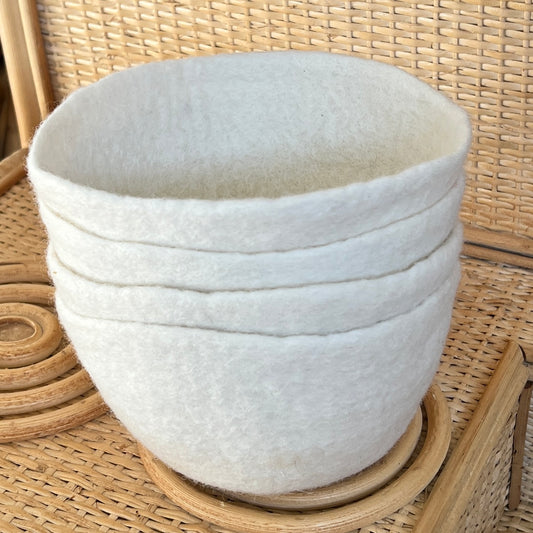 Felt White Bowls - Set of 4