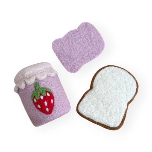 Felt Strawberry Jam & Spread on Toast - Set of 3