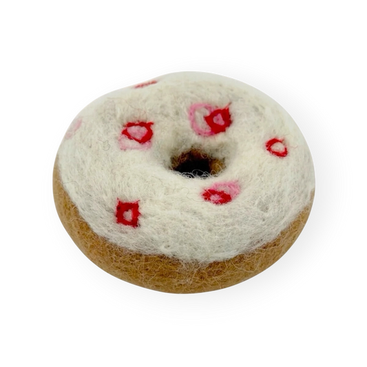 Felt Strawberries & Cream Doughnut