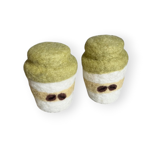 Felt Green Babycino Takeaway Cups - Set of 2