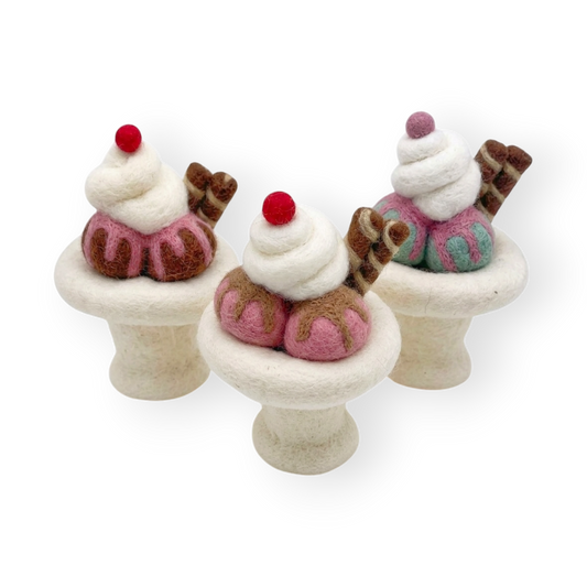 Felt Ice-Cream Sundae Trio - Set of 3