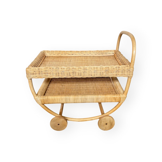 Tea & Coffee Cart - Natural Rattan