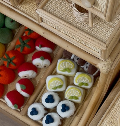 Felt Apples Halved In Fruit Bowl (Set of 6)