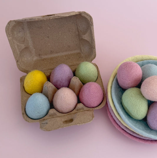 Felt Pastel Eggs - Set of 6