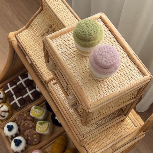 Felt Pink & Green Babycino Takeaway Cups - Set of 4