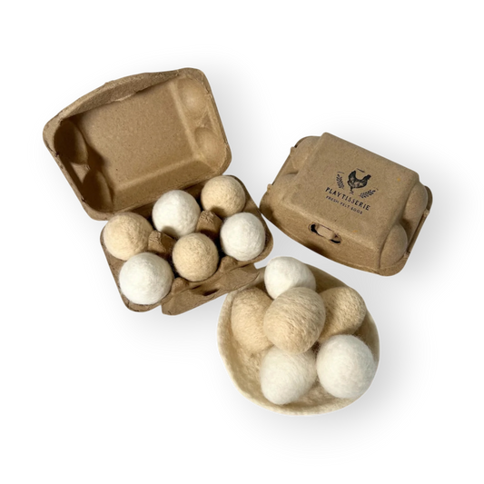 Felt Farm Fresh Eggs - Set of 6