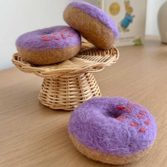 Felt Grape Doughnut with Raspberry Sprinkles
