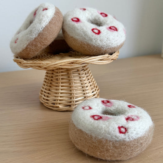 Felt Strawberries & Cream Doughnut