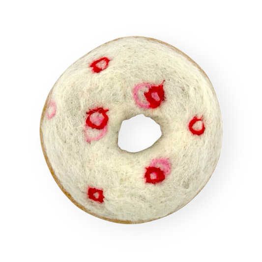 Felt Strawberries & Cream Doughnut