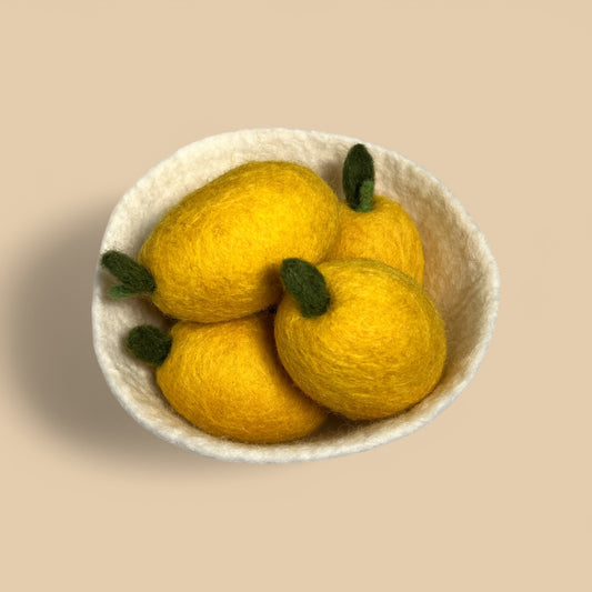 Felt Lemons In Bowl (Set of 6)