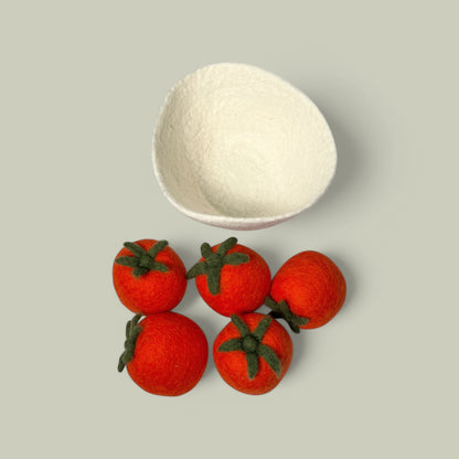 Felt Tomatoes In Bowl (Set of 6)