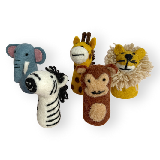 Felt Finger Puppets - Safari Friends - Set of 5