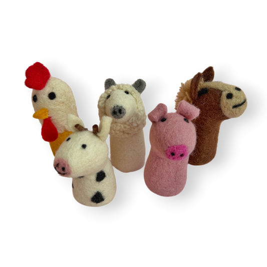 Felt Finger Puppets - Farm Friends - Set of 5