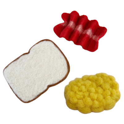 Felt Bacon & Egg on Toast - Set of 3