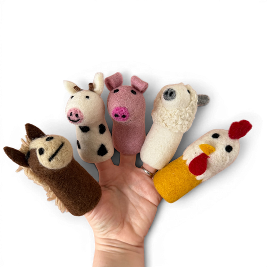 Felt Finger Puppets - Farm Friends - Set of 5